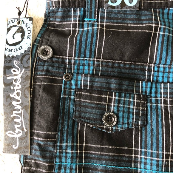 Burnside Brand Men’s Long Shorts with several different outside inside pockets - Picture 7 of 10